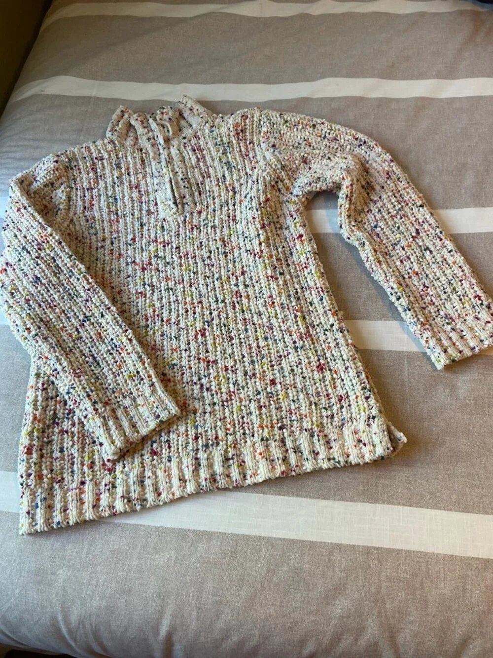 Like New Girls Thereabouts Confetti Knit 1/4 Zip Mock Neck Sweater Sz XL
